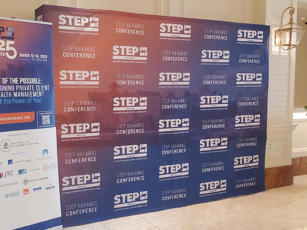 STEP Bahamas Conference — branded event backdrop